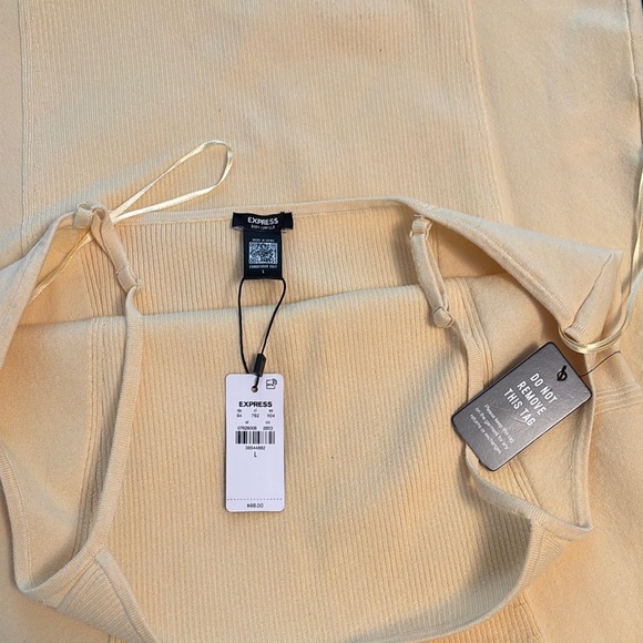 Express Cream Sheath Midi Dress Spaghetti Strap - Picture 2 of 2